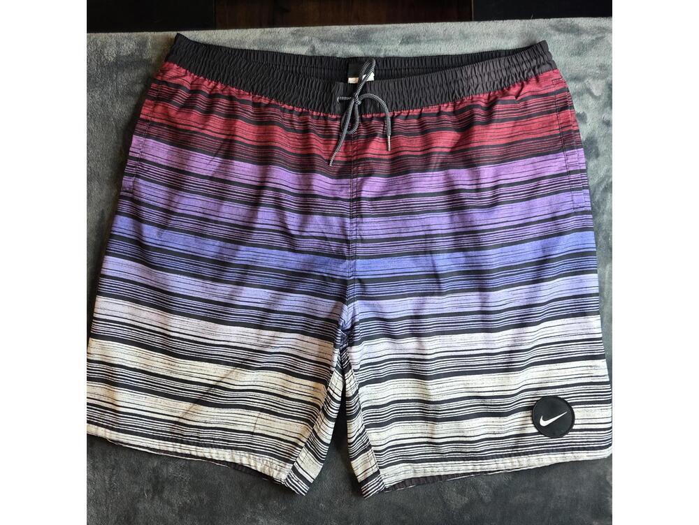 Nike Swim Men's Purple Multi Stripe Printed Swim Shorts Sz XXL